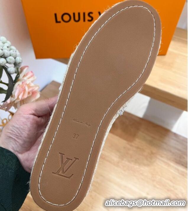 Shop Duplicate Louis Vuitton Starboard Flat Espadrilles in Calf Leather with LV Circle White 711153