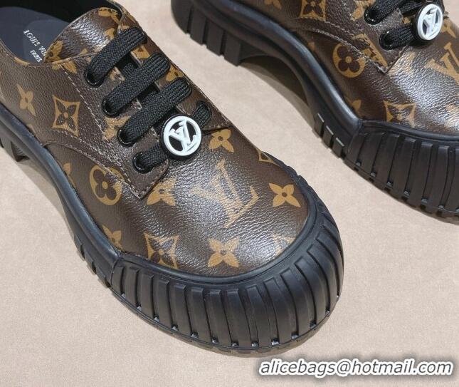 Charming Louis Vuitton Ruby Flat Derby Lace-up Shoes in Monogram Canvas 712007