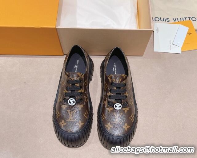 Charming Louis Vuitton Ruby Flat Derby Lace-up Shoes in Monogram Canvas 712007