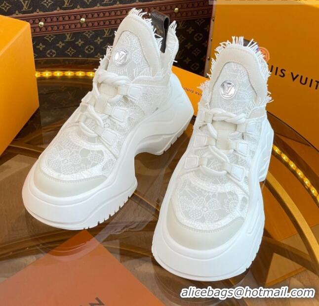 Good Quality Louis Vuitton LV Archlight 2.0 Platform Sneaker in Lace White 712012