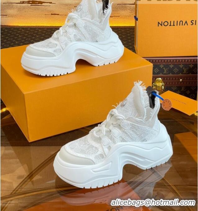 Good Quality Louis Vuitton LV Archlight 2.0 Platform Sneaker in Lace White 712012