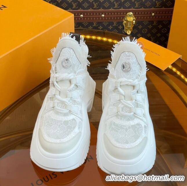 Good Quality Louis Vuitton LV Archlight 2.0 Platform Sneaker in Lace White 712012