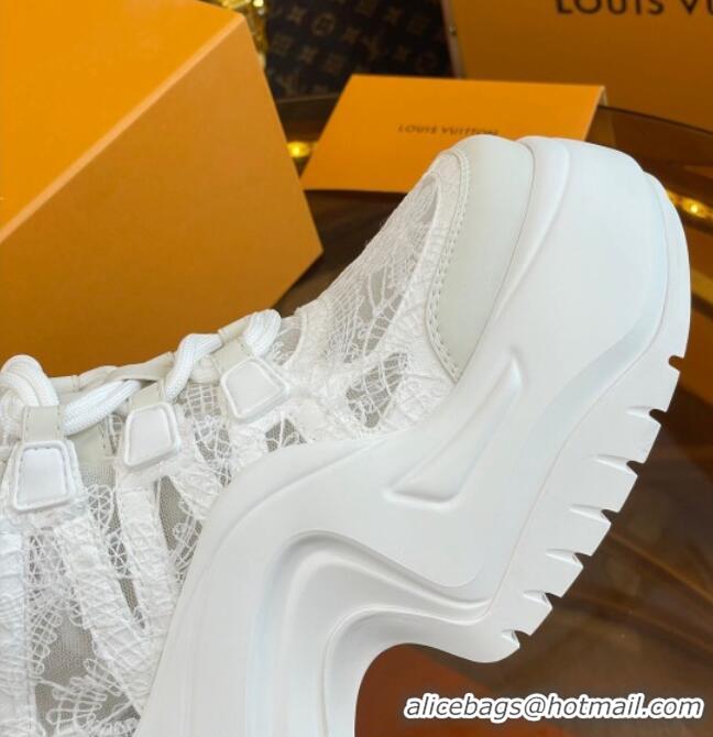 Good Quality Louis Vuitton LV Archlight 2.0 Platform Sneaker in Lace White 712012