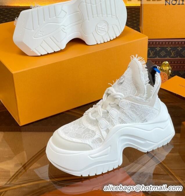 Good Quality Louis Vuitton LV Archlight 2.0 Platform Sneaker in Lace White 712012