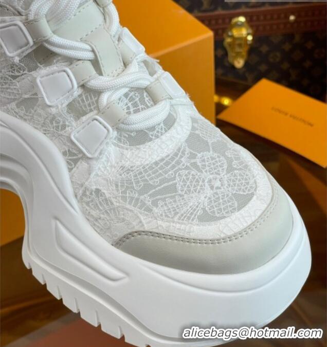 Good Quality Louis Vuitton LV Archlight 2.0 Platform Sneaker in Lace White 712012