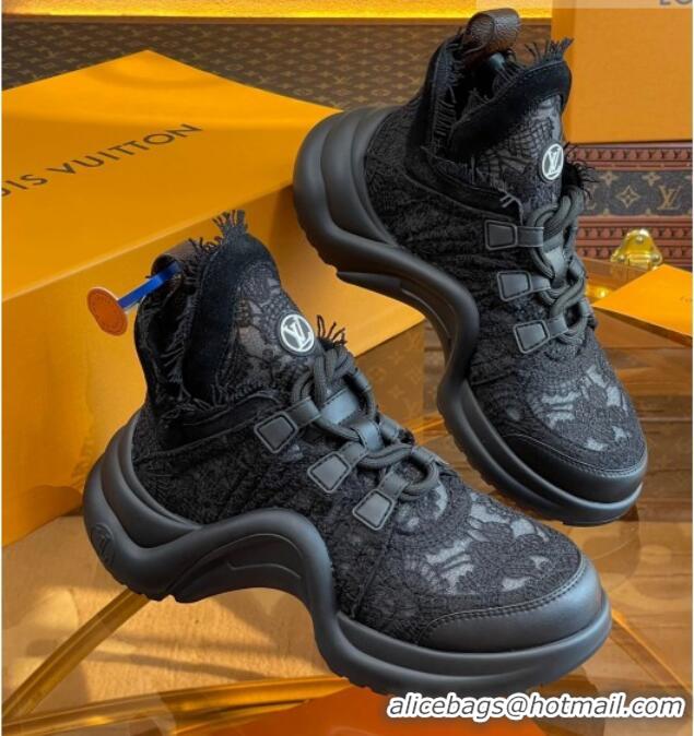 Low Price Louis Vuitton LV Archlight Sneakers in Lace Black 712014