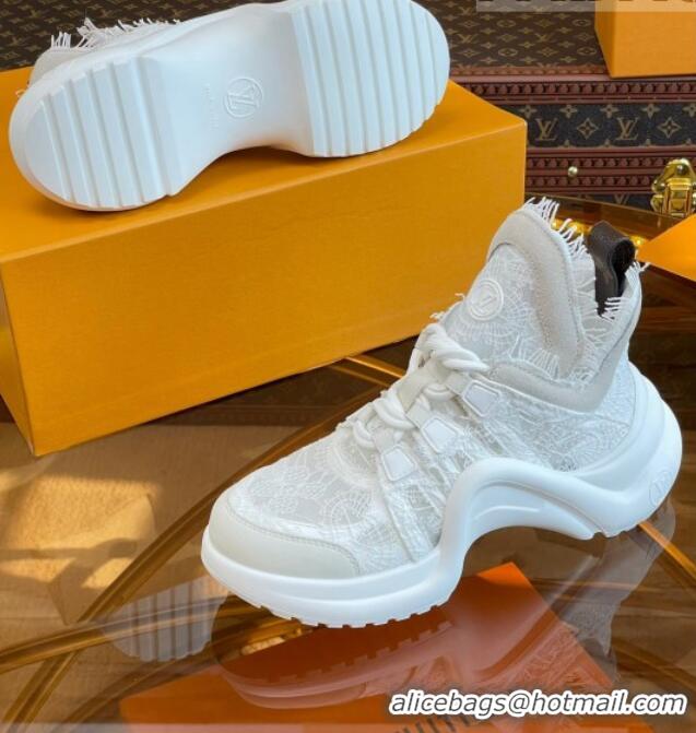 Unique Style Louis Vuitton LV Archlight Sneakers in Lace White 712015