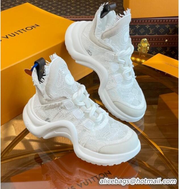 Unique Style Louis Vuitton LV Archlight Sneakers in Lace White 712015