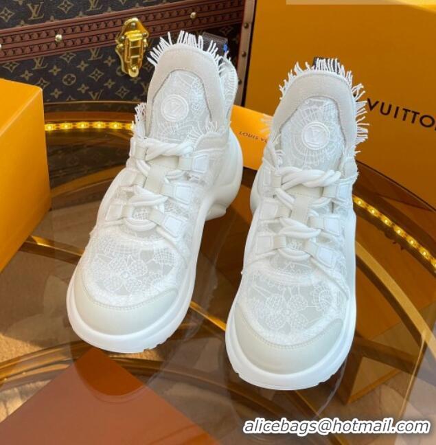 Unique Style Louis Vuitton LV Archlight Sneakers in Lace White 712015