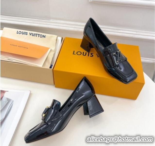 Good Quality Louis Vuitton Shake Loafers 5.5cm in Patent Leather Black 718076