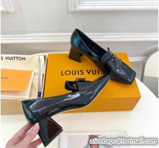 Good Quality Louis Vuitton Shake Loafers 5.5cm in Patent Leather Black 718076