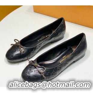 Sumptuous Louis Vuitton Nina Flat Ballerinas in Monogram Leather Black 725058