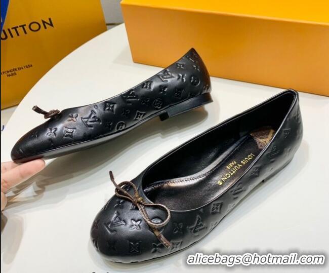 Sumptuous Louis Vuitton Nina Flat Ballerinas in Monogram Leather Black 725058