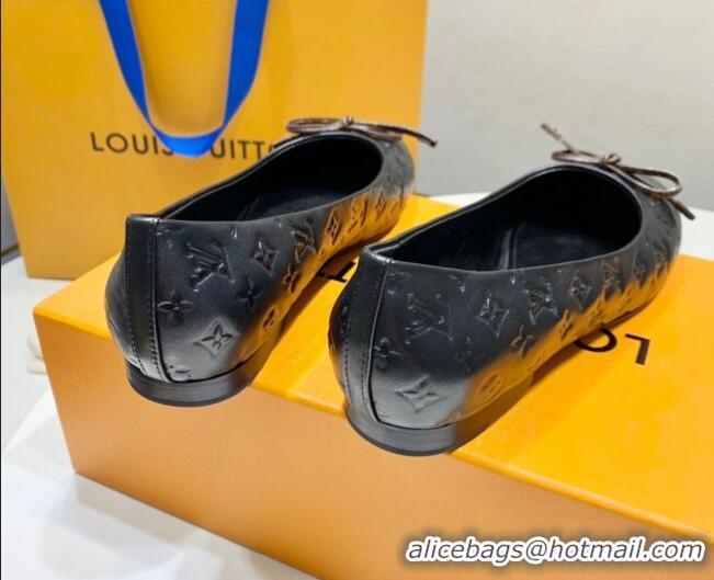 Sumptuous Louis Vuitton Nina Flat Ballerinas in Monogram Leather Black 725058