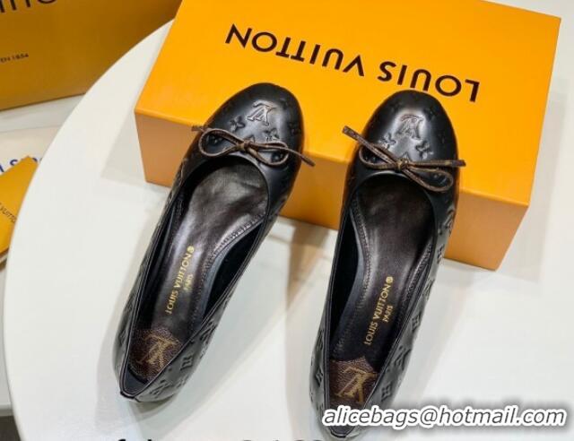 Sumptuous Louis Vuitton Nina Flat Ballerinas in Monogram Leather Black 725058