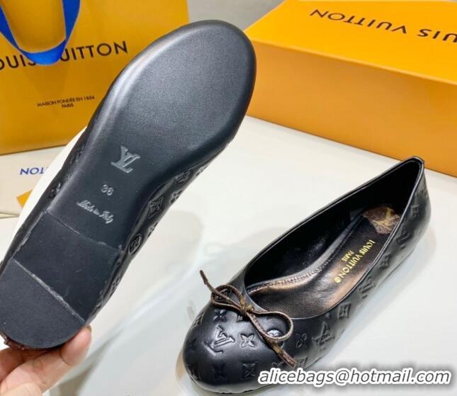 Sumptuous Louis Vuitton Nina Flat Ballerinas in Monogram Leather Black 725058