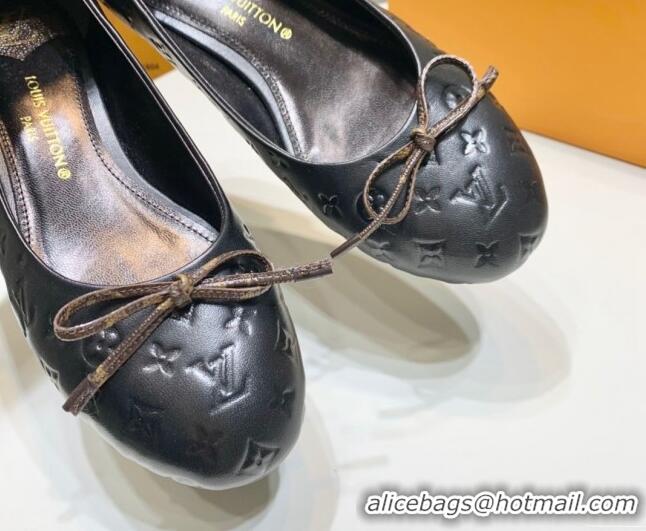 Sumptuous Louis Vuitton Nina Flat Ballerinas in Monogram Leather Black 725058