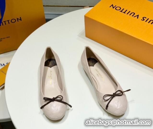 Sophisticated Louis Vuitton Nina Flat Ballerinas in Monogram Leather Pale Nude 725059