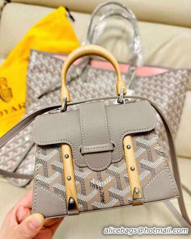 Promotional Goyard Original Nano Saigon Tote Bag With Strap Mini 8032 New Grey