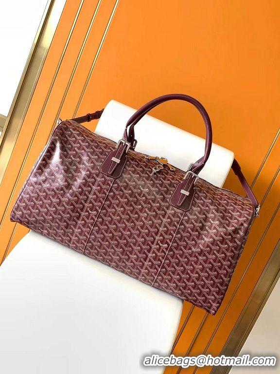 Famous Brand Goyard Croisiere 50cm Travel Bag 8027 Burgundy