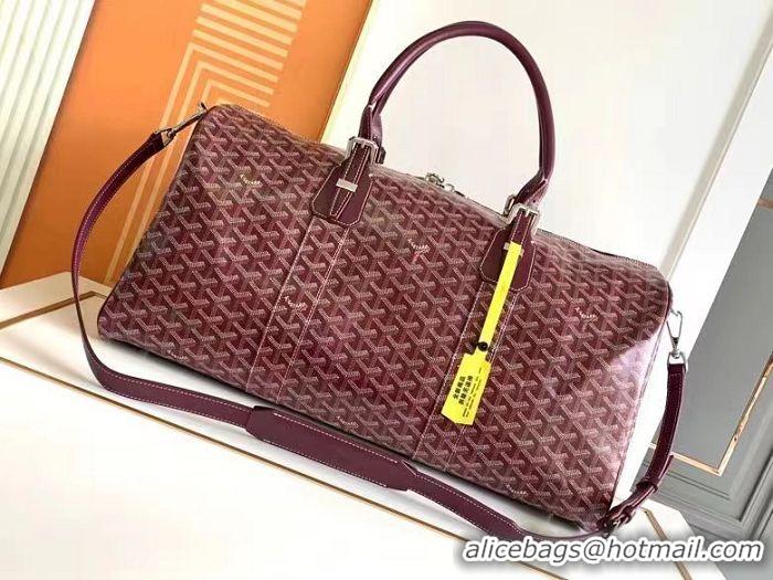 Famous Brand Goyard Croisiere 50cm Travel Bag 8027 Burgundy