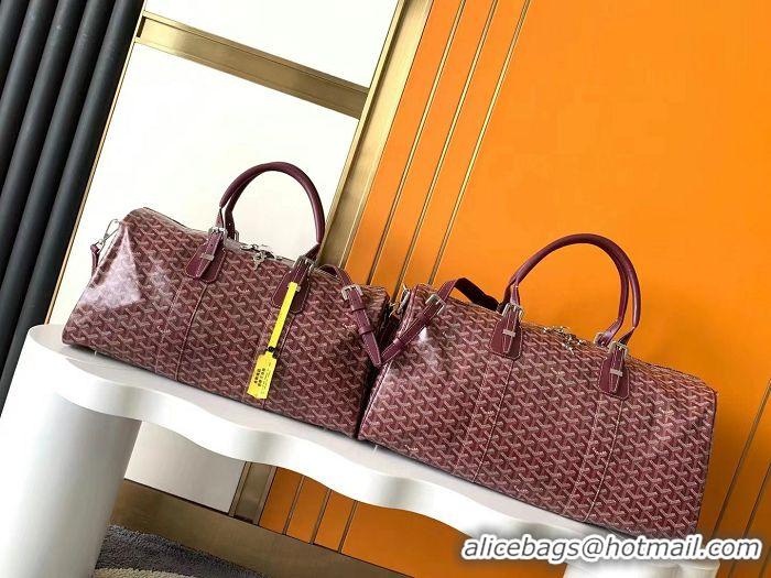 Famous Brand Goyard Croisiere 50cm Travel Bag 8027 Burgundy