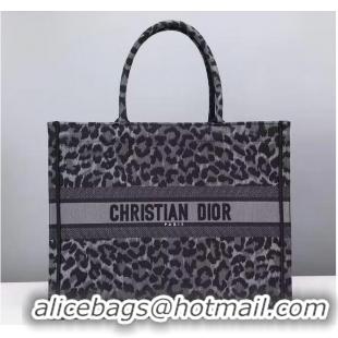 Low Price DIOR BOOK TOTE Embroidery M1289ZR Gray Leopard Print