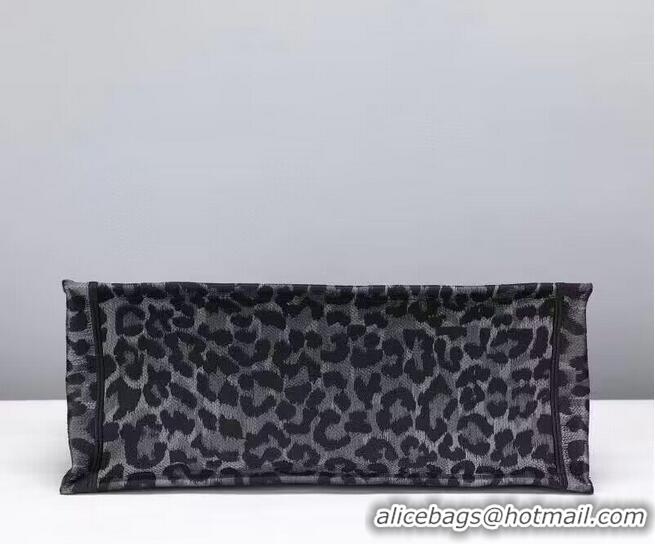 Low Price DIOR BOOK TOTE Embroidery M1289ZR Gray Leopard Print