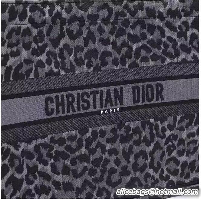 Low Price DIOR BOOK TOTE Embroidery M1289ZR Gray Leopard Print