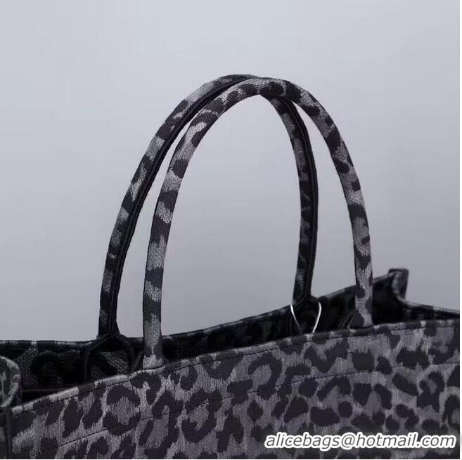 Low Price DIOR BOOK TOTE Embroidery M1289ZR Gray Leopard Print