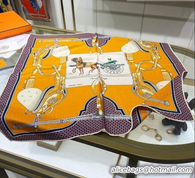 Best Price Hermes Cashmere Silk Sqaure Scarf 70x70cm H0308 Yellow 2023