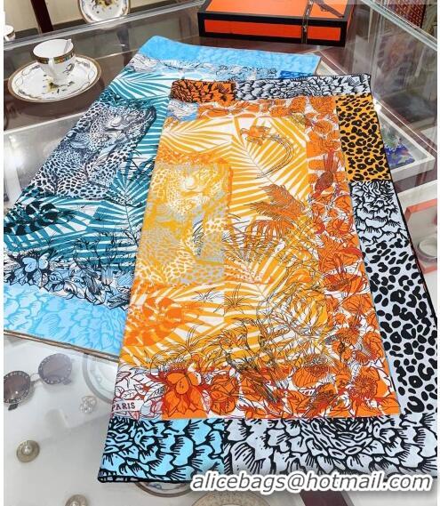 Cheap Design Hermes Jungle Love Stamped Silk Sqaure Scarf 90x90cm H0876 Yellow 2023