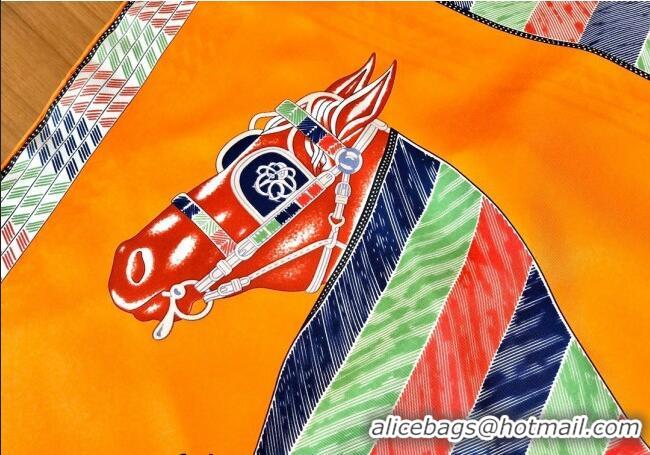 Best Price Hermes Favori Du Fauburg Silk Square Scarf 90x90cm H0877 Orange 2023