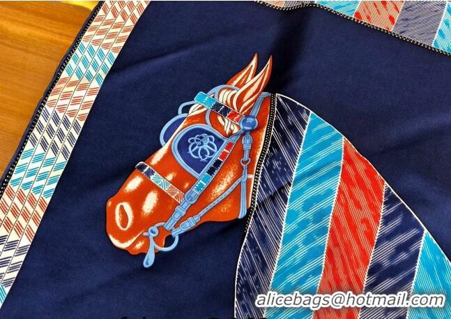 Top Quality Hermes Favori Du Fauburg Silk Square Scarf 90x90cm H0877 Blue 2023