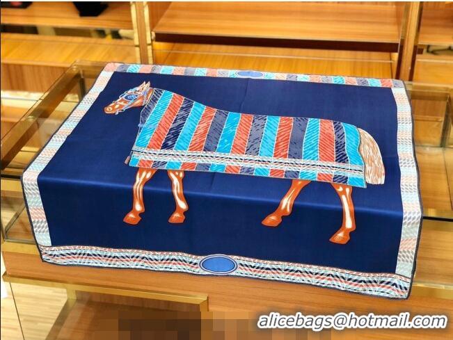 Top Quality Hermes Favori Du Fauburg Silk Square Scarf 90x90cm H0877 Blue 2023