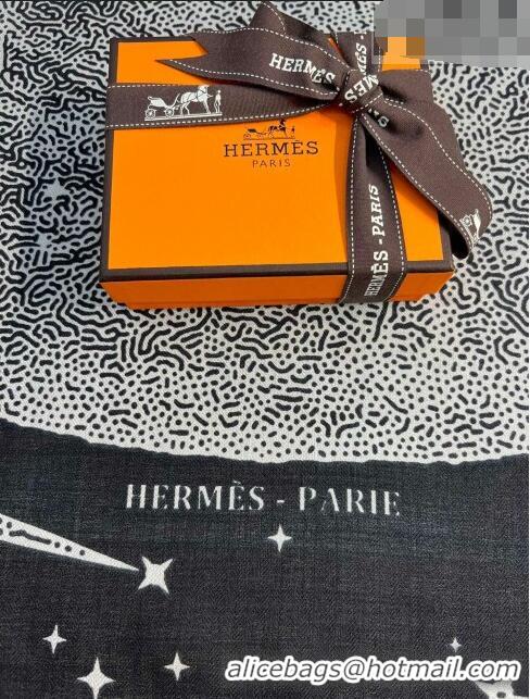 Buy Discount Hermes Cashmere & Silk Square Shawl Scarf 140x140cm H42506 Black 2023