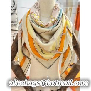 Low Price Hermes Cashmere & Silk Coupe De Gala Shawl Scarf 140x140cm H42512 Beige 2023