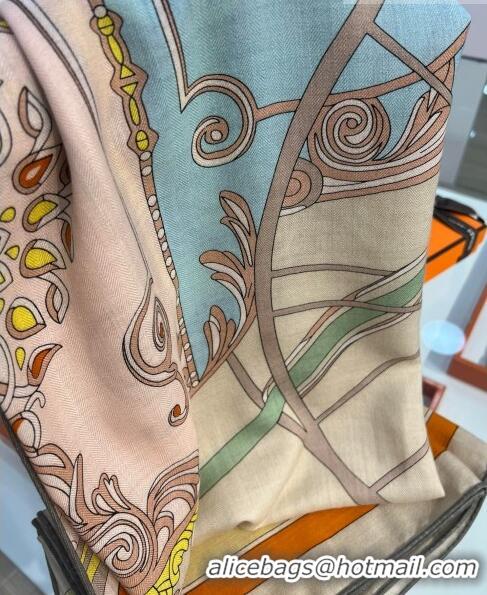 Low Price Hermes Cashmere & Silk Coupe De Gala Shawl Scarf 140x140cm H42512 Beige 2023