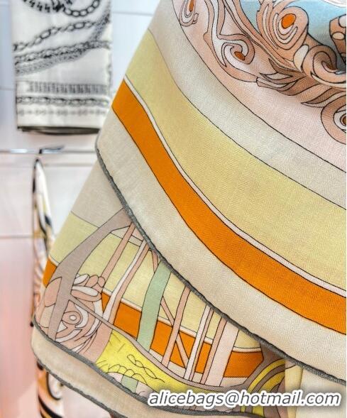 Low Price Hermes Cashmere & Silk Coupe De Gala Shawl Scarf 140x140cm H42512 Beige 2023