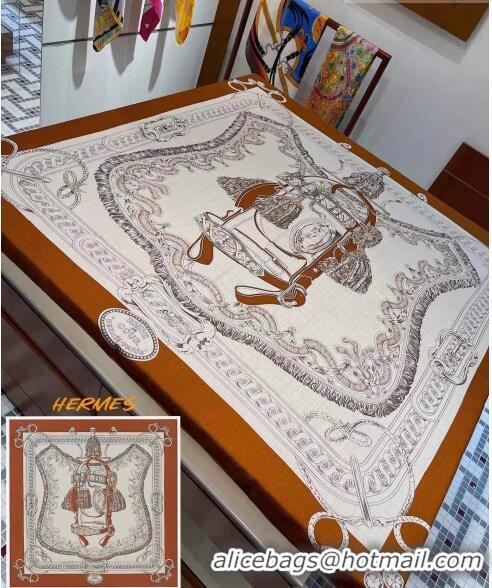 Low Cost Hermes Cashmere & Silk Square Shawl Scarf 140x140cm H42514 Brown 2023