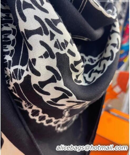 Buy Cheap Hermes Cashmere & Silk Square Shawl Scarf 140x140cm H42516 Black 2023