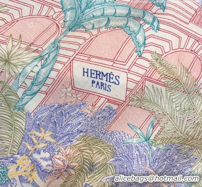 Famous Brand Hermes Cashmere & Silk Square Shawl Scarf 140x140cm H42621 Pink/Blue 2023