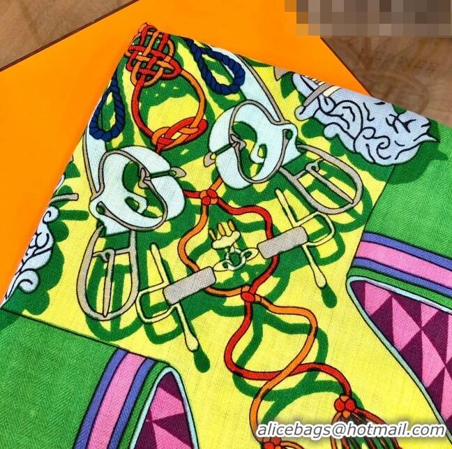 Inexpensive Hermes Cashmere & Silk Square Shawl Scarf 140x140cm H42622 Neon Green 2023