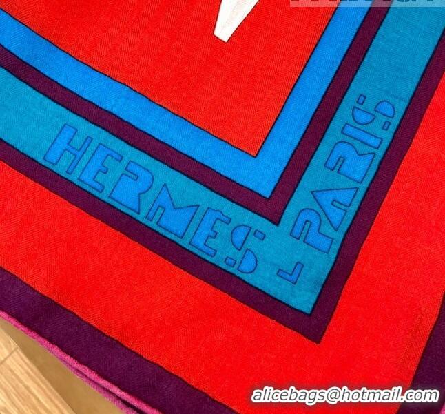 Buy Discount Hermes Cashmere & Silk Square Shawl Scarf 140x140cm H42624 Red 2023