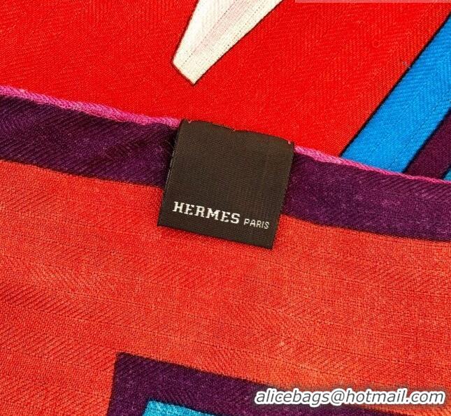 Buy Discount Hermes Cashmere & Silk Square Shawl Scarf 140x140cm H42624 Red 2023