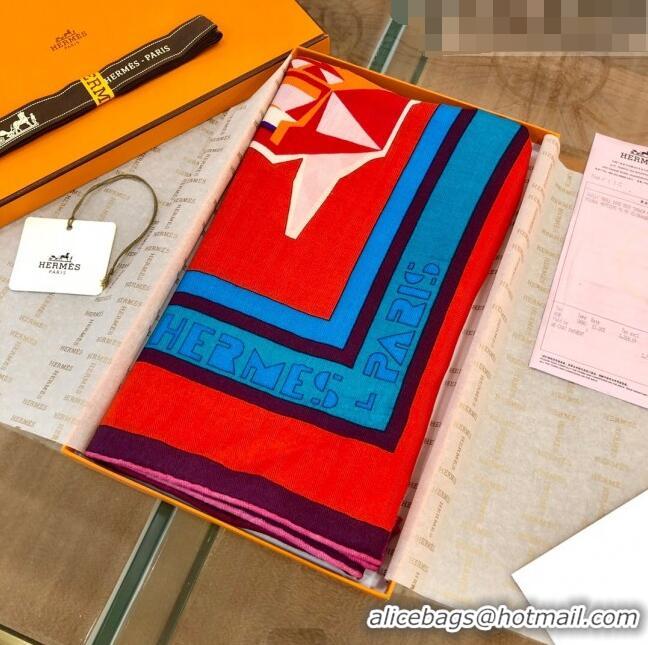 Buy Discount Hermes Cashmere & Silk Square Shawl Scarf 140x140cm H42624 Red 2023