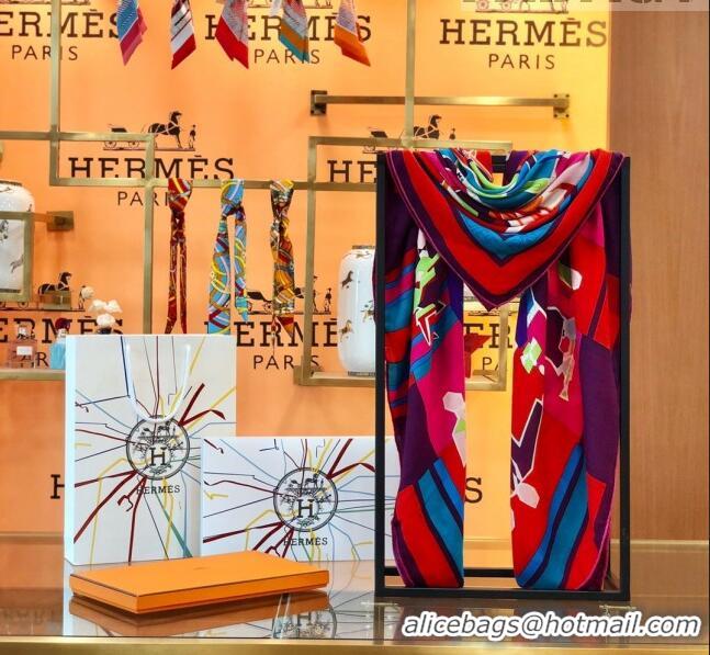 Buy Discount Hermes Cashmere & Silk Square Shawl Scarf 140x140cm H42624 Red 2023