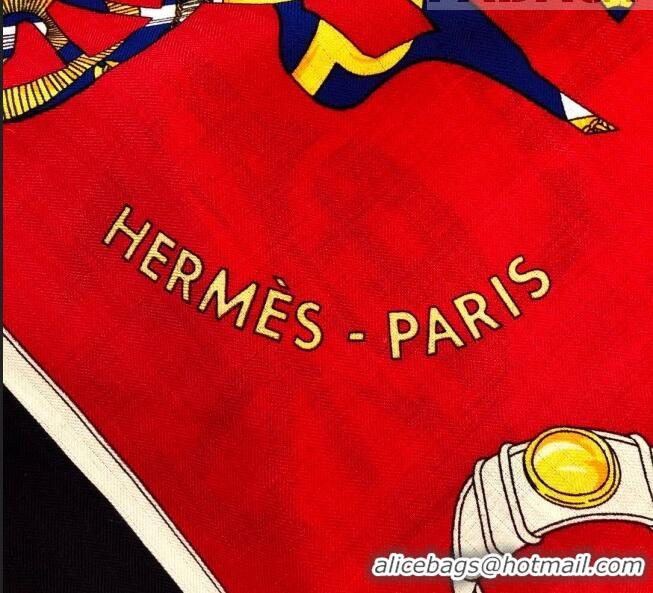 Top Quality Hermes Cashmere & Silk Square Shawl Scarf 140x140cm H42627 Red 2023