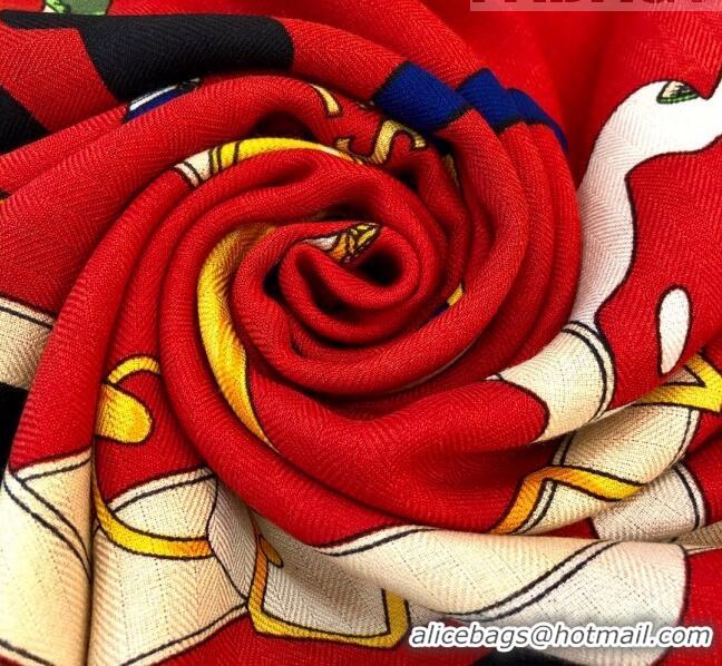 Top Quality Hermes Cashmere & Silk Square Shawl Scarf 140x140cm H42627 Red 2023