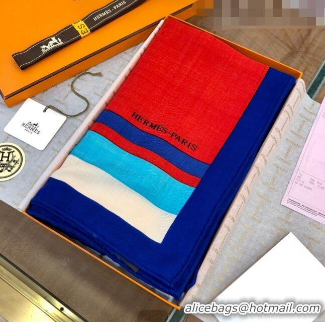 Inexpensive Hermes Cashmere & Silk Square Shawl Scarf 140x140cm H42634 Red/Blue 2023